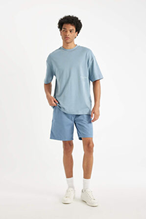 DeFacto Relax Fit Gabardin Bermuda Şort D4697AX24HSBE105