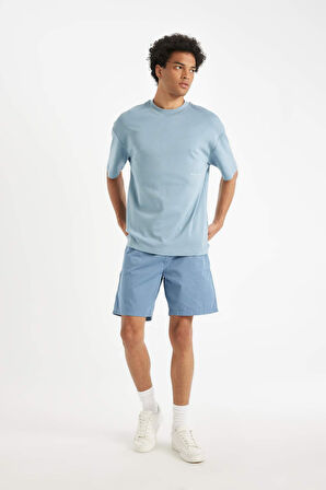 DeFacto Relax Fit Gabardin Bermuda Şort D4697AX24HSBE105