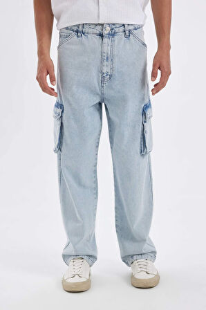 DeFacto Baggy Fit Geniş Kalıp Normal Bel Geniş Paça Jean Pantolon C7376AX24AUNM39