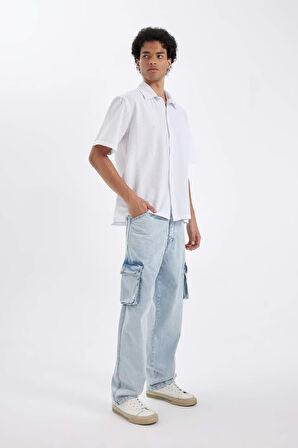 DeFacto Baggy Fit Geniş Kalıp Normal Bel Geniş Paça Jean Pantolon C7376AX24AUNM39