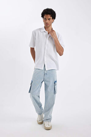 DeFacto Baggy Fit Geniş Kalıp Normal Bel Geniş Paça Jean Pantolon C7376AX24AUNM39