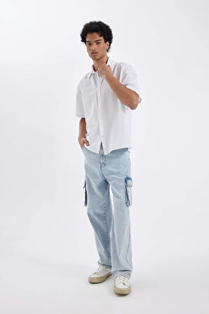DeFacto Baggy Fit Geniş Kalıp Normal Bel Geniş Paça Jean Pantolon C7376AX24AUNM39