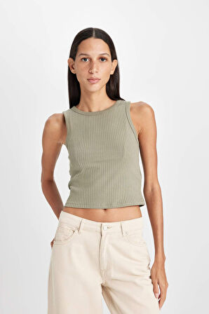 DeFacto Slim Fit Dar Kesim Halter Yaka Basic Düz Fitilli Kaşkorse Atlet A8859AX24AUKH465