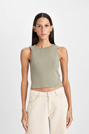 DeFacto Slim Fit Dar Kesim Halter Yaka Basic Düz Fitilli Kaşkorse Atlet A8859AX24AUKH465