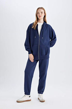 DeFacto Standart Fit Kalın Jogger Eşofman Altı Bel Paça Lastikli Basic Düz Uzun Boy S7370AZ24WNNV241