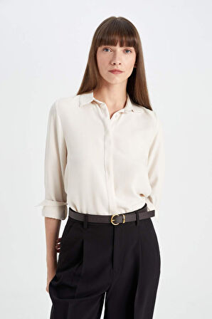 DeFacto Regular Fit Basic Düz Uzun Kollu Gömlek Z6472AZ24AUER37
