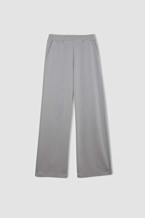DeFacto Wide Leg Geniş Paça Eşofman Altı Beli Lastikli Cepli Basic Düz D3759AX24AUGR453