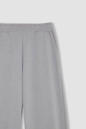 DeFacto Wide Leg Geniş Paça Eşofman Altı Beli Lastikli Cepli Basic Düz D3759AX24AUGR453