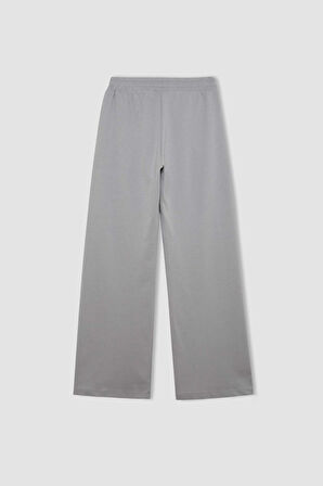 DeFacto Wide Leg Geniş Paça Eşofman Altı Beli Lastikli Cepli Basic Düz D3759AX24AUGR453