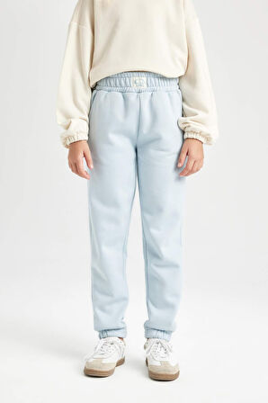DeFacto Kız Çocuk Standart Fit Beli Paçası Lastikli Basic Düz Jogger Eşofman Altı D3206A824WNBE523