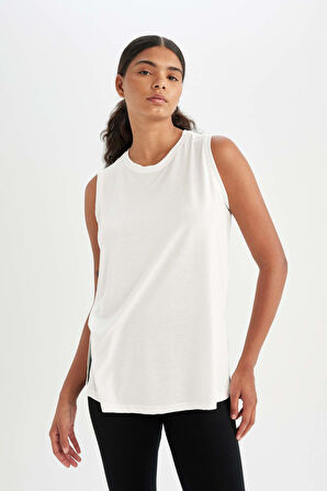 DeFactoFit Long Fit Bisiklet Yaka Sporcu Modal Atlet