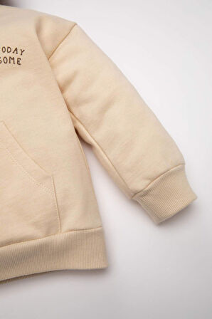 DeFacto Erkek Bebek Baskılı Kapüşonlu Sweatshirt Eşofman Altı 2'li Takım D4698A524AUBG286