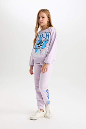 DeFacto Kız Çocuk Disney Lilo & Stitch Beli Lastikli Standart Fit Jogger Eşofman Altı D3224A824WNPR143