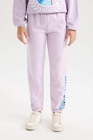 DeFacto Kız Çocuk Disney Lilo & Stitch Beli Lastikli Standart Fit Jogger Eşofman Altı D3224A824WNPR143