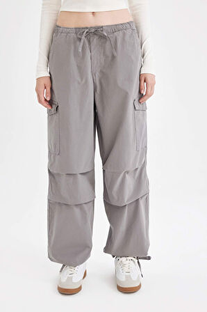 DeFacto Coool Paraşüt Poplin Pantolon Basic Düz Cepli Beli Lastikli A6266AX24AUGR67
