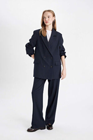 DeFacto Wide Leg Kumaş Pantolon Geniş Bol Paça Esnek Belli Basic Düz Standart Boy D4356AX24AUNV199