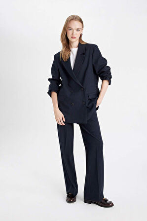 DeFacto Wide Leg Kumaş Pantolon Geniş Bol Paça Esnek Belli Basic Düz Standart Boy D4356AX24AUNV199