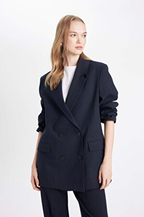 Oversize Fit Ceket Yaka Tafta Blazer Ceket