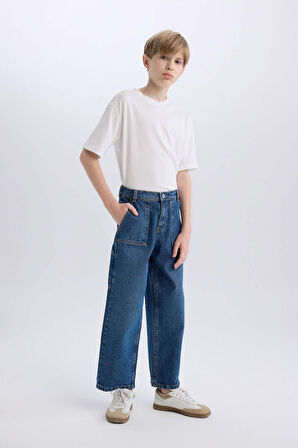 DeFacto Erkek Çocuk Wide Leg Jean Pantolon D3598A825SPNM28