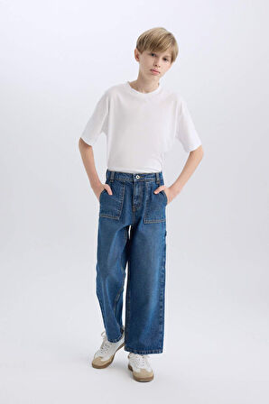 DeFacto Erkek Çocuk Wide Leg Jean Pantolon D3598A825SPNM28