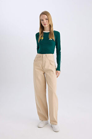 DeFacto Coool Gabardin Pantolon Baggy Fit Normal Bel Cepli Basic Düz D3761AX24AUER42