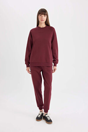 DeFacto Oversize Fit Bisiklet Yaka Kalın Casual Basic Sweatshirt V2697AZ24WNBR248