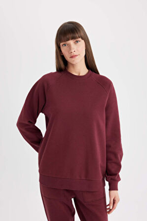 DeFacto Oversize Fit Bisiklet Yaka Kalın Casual Basic Sweatshirt V2697AZ24WNBR248