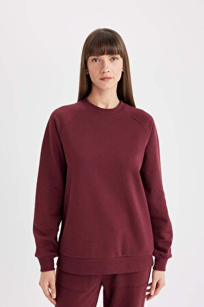 DeFacto Oversize Fit Bisiklet Yaka Kalın Casual Basic Sweatshirt V2697AZ24WNBR248