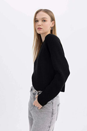 L2567 Coool Regular Fit Bisiklet Yaka Basic Düz Triko Kazak