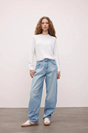 L2567 Coool Regular Fit Bisiklet Yaka Basic Düz Triko Kazak