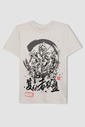 DeFacto Erkek Çocuk Marvel Avengers Pijama Takımı Kısa Kollu Üst Şort C5506A824SMGR294
