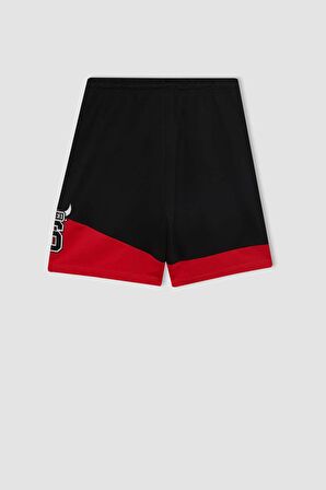 DeFactoFit NBA Chicago Bulls Standart Fit Düz Paça Şort B9894AX24SMBK81