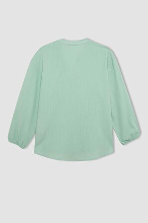 DeFacto Regular Fit Bisiklet Yaka Uzun Kollu Bluz C3821AX24SMGN1105