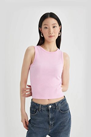 DeFacto Slim Fit Dar Kesim Halter Yaka Fitilli Kaşkorse Atlet A8859AX24SPPN666