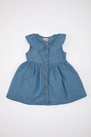 DeFacto Kız Bebek Kolsuz Jean Elbise C5969A524SMBE394