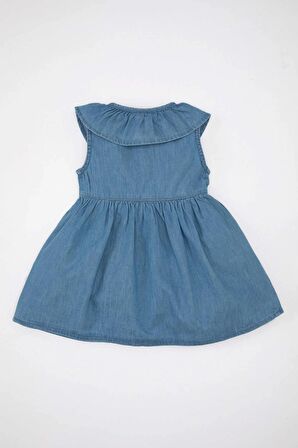 DeFacto Kız Bebek Kolsuz Jean Elbise C5969A524SMBE394
