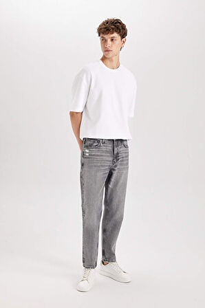 DeFacto %100 Pamuk 90's Slim Fit Dar Kalıp Yüksek Bel Dar Paça Jean Pantolon C6907AX24AUNM55