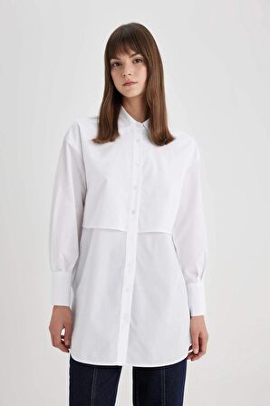 DeFacto Relax Fit Terry Cotton Uzun Kollu Gömlek Tunik C4532AX24SMWT36