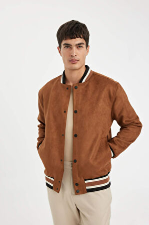 DeFacto Relax Fit Kolej Yaka Bomber Astarlı Süet Mont Y5352AZ24AUBN325