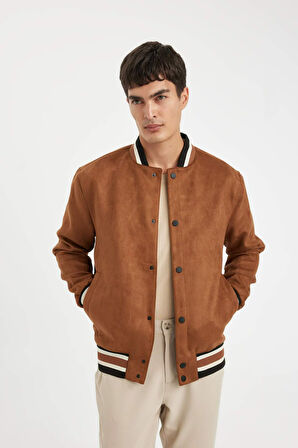 DeFacto Relax Fit Kolej Yaka Bomber Astarlı Süet Mont Y5352AZ24AUBN325