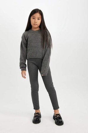 DeFacto Basic Düz Standart Boy Tayt Kız Çocuk D3236A824WNBK81