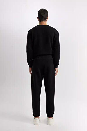 DeFactoFit Sporcu Jogger Eşofman Altı Standart Fit Beli Paçası Lastikli Basic Düz Cepli D0753AX24AUBK81