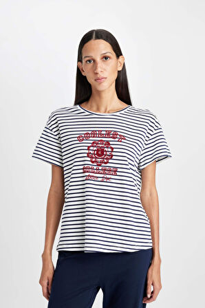 DeFacto Fall in Love Baskılı Kısa Kollu Pijama Takımı C5125AX24AUNV31