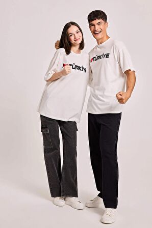 DeFacto Coool Oversize Geniş Kalıp Baskılı Kısa Kollu Tişört D6044AX24SMWT32