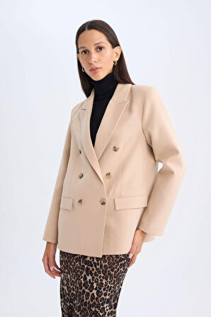DeFacto Oversize Fit Ceket Yaka Blazer Ceket D4562AX24AUBG647