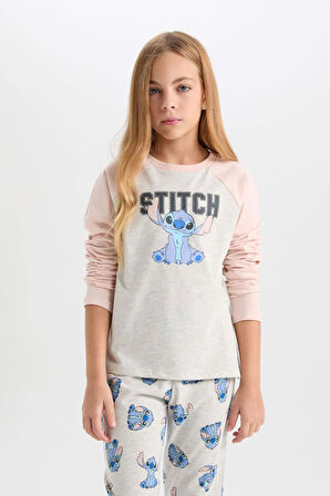 Kız Çocuk Disney Lilo & Stitch Regular Fit 2'li Pijama Takımı