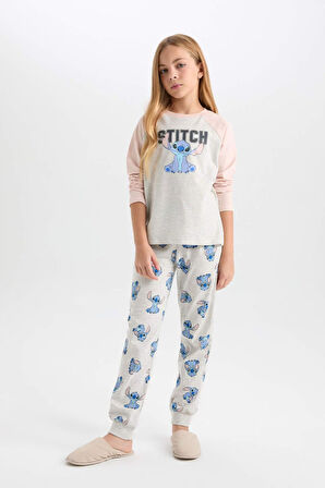 Kız Çocuk Disney Lilo & Stitch Regular Fit 2'li Pijama Takımı