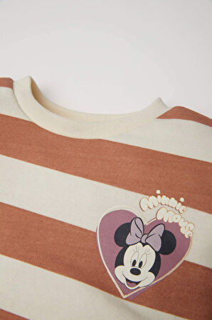 DeFacto Kız Bebek Disney Mickey & Minnie Bisiklet Yaka Sweatshirt D3833A524AUBG321