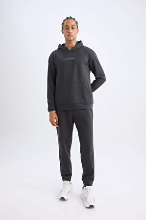 DeFactoFit Sporcu Jogger Eşofman Altı Skuba Dalgıç Kumaş Standart Fit Beli Bağcıklı Lastikli Paça D1898AX24AUAR231