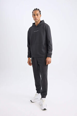 DeFactoFit Sporcu Jogger Eşofman Altı Skuba Dalgıç Kumaş Standart Fit Beli Bağcıklı Lastikli Paça D1898AX24AUAR231